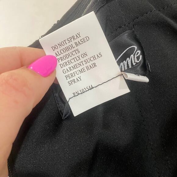 La Femme 21155 Fitted Maxi Gold & Black Strapless Gown - Picture 8 of 10